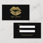 Gouden Glitter Lippen Make-up Artiest Verwijzing (Voorkant / Achterkant)