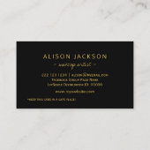 Gouden glitter lippen zwart glam make-up artiest l klantenkaartje (Achterkant)