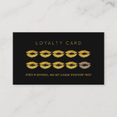 Gouden glitter lippen zwart glam make-up artiest l klantenkaartje (Voorkant)