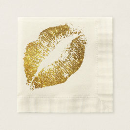 Gouden Glitter Lips #5 Servet