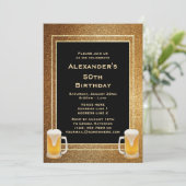 Gouden Glitter Lis en Bier Kaart (Staand voorkant)