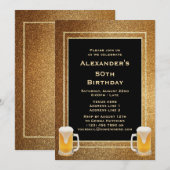 Gouden Glitter Lis en Bier Kaart (Voorkant / Achterkant)