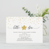 Gouden Glitter Little Star Baby shower Kaart (Staand voorkant)
