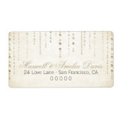 Gouden Glitter Look Bruiloft Adresetiketten Etiket (Voorkant)