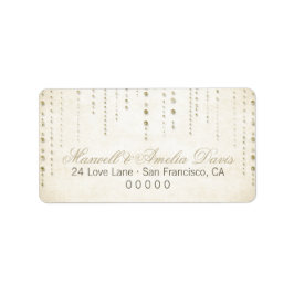 Gouden Glitter Look Bruiloft Adresetiketten Etiket