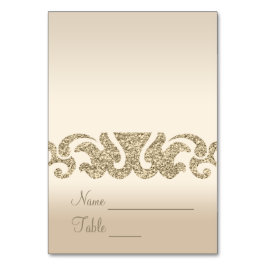 Gouden Glitter Look Bruiloft Escort Kaarten