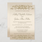 Gouden Glitter look bruiloft uitnodigingen (Voorkant / Achterkant)