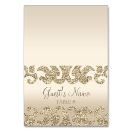 Gouden Glitter Look Custom Wedding Escort Kaarten