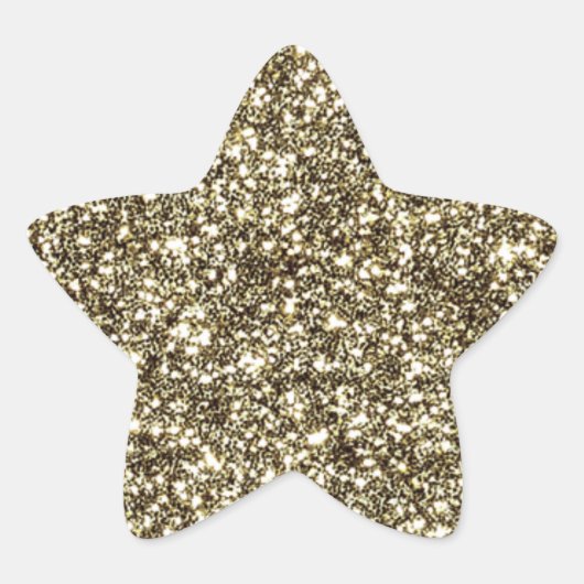 Gouden Glitter look Elegant Christmas Star Sticker (Voorkant)