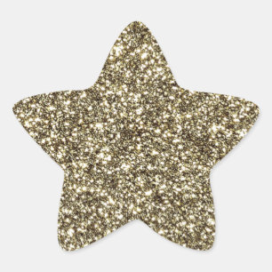Gouden Glitter look Elegant Christmas Star Sticker