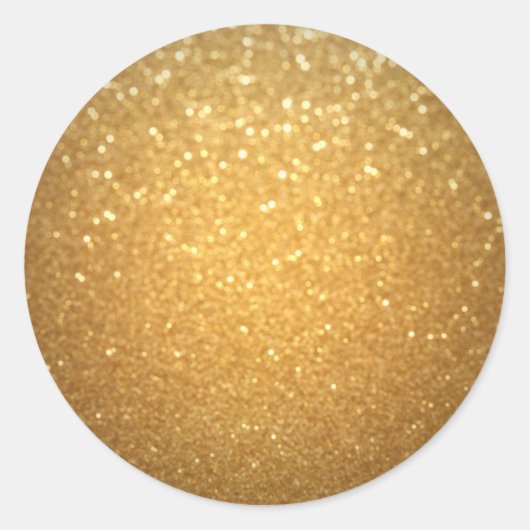 Gouden glitter look elegante lege ovale sticker (Voorkant)