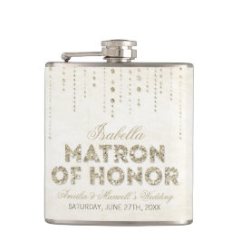 Gouden Glitter Look Matron of Honor Flask Heupfles