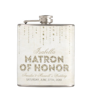 Gouden Glitter Look Matron of Honor Flask Heupfles