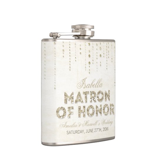 Gouden Glitter Look Matron of Honor Flask Heupfles (Rechts)