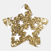 Gouden Glitter Look Sterren Ster Sticker (Voorkant)