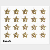Gouden Glitter Look Sterren Ster Sticker (Vel)