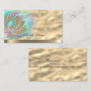 Gouden Glitter Lotus Holografische Inkt Schoonheid Visitekaartje