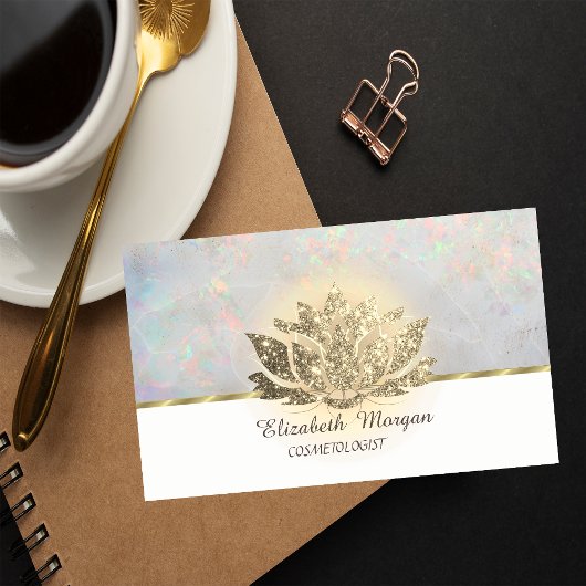 Gouden Glitter Lotus Opal Visitekaartje