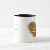 Gouden Glitter LOVE Hart Aangepaste Koffiebeker Mok (Midden)