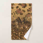 Gouden Glitter Luipaard Print Bad Handdoek (Handdoek)