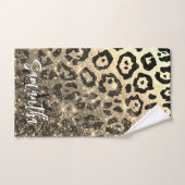 Gouden Glitter Luipaard Print Bad Handdoek (Handdoek)