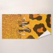 Gouden Glitter Luipaard Print Badhanddoek (Badhanddoek)