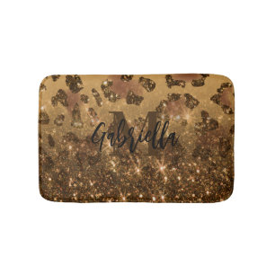 Gouden Glitter Luipaard Print Badmat