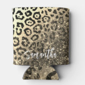 Gouden Glitter Luipaard Print Blikjeskoeler (Achterkant)
