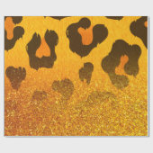 Gouden Glitter Luipaard Print Cadeaupapier (Vlak)
