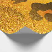 Gouden Glitter Luipaard Print Cadeaupapier (Hoek)