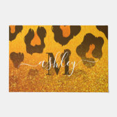 Gouden Glitter Luipaard Print Deurmat (Voorkant)