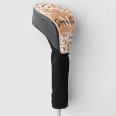 Gouden Glitter Luipaard Print Golfheadcover (Schuin)