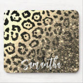 Gouden Glitter Luipaard Print Muismat (Voorkant)