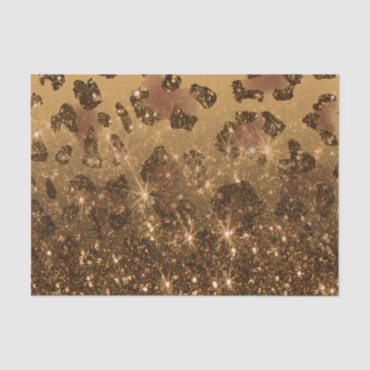 Gouden Glitter Luipaard Print Tissuepapier (Voorkant)