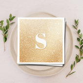 Gouden Glitter Luxe Gepersonaliseerde Monogram Ser Servet