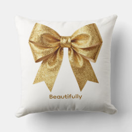 Gouden Glitter Luxe Lint - Geïsoleerde Festive Wa Kussen