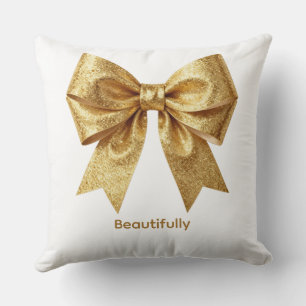 Gouden Glitter Luxe Lint - Geïsoleerde Festive Wa Kussen