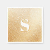Gouden Glitter Luxe Persoonlijke Monogram Servette Servet (Voorkant)