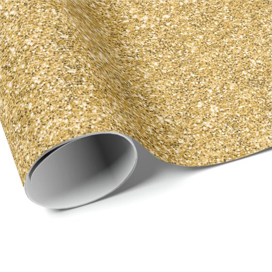 Gouden Glitter Luxe Sparkle Tinsel Cadeaupapier (Rol Hoek)