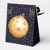 Gouden glitter, maan gemaakt van kaas, baby shower bedankdoosjes (Achterkant)