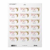 Gouden glitter maan Modern adreslabel Etiket (Full Sheet)