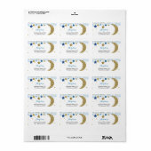 Gouden glitter maan Modern adreslabel Etiket (Full Sheet)