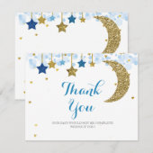 Gouden glitter maan Modern Dank u kaart. Bedankkaart (Voorkant / Achterkant)