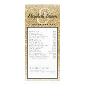 Gouden Glitter Make-up Artiest Haar Salon Rack Kaa Reclamekaart (Voorkant)