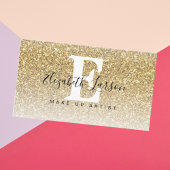 Gouden Glitter Make-up Artiest Kapperszaak Spaarka Visitekaartje