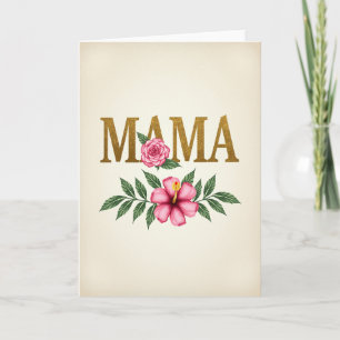 Gouden Glitter Mama Bloemkaart Kaart