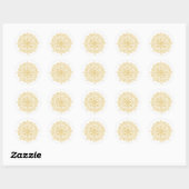 Gouden Glitter Mandala Bloem Ronde Sticker (Vel)
