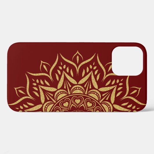 Gouden glitter mandala harten en wervelingen. Case-Mate iPhone case (Achterkant (horizontaal))