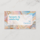 Gouden Glitter Marble Art Patroon Scannable QR Cod Visitekaartje (Voorkant)