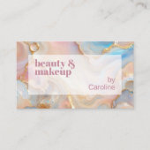 Gouden Glitter Marble Art Patroon Scannable QR Cod Visitekaartje (Voorkant)